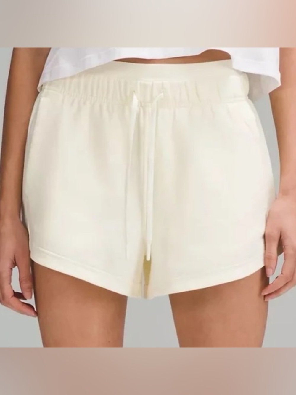 Light Yellow Drawstring Lululemon Shorts